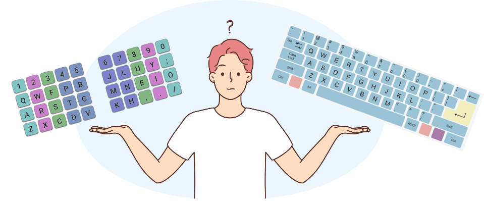 Comparison of QWERTY vs Colemak-DHm layout