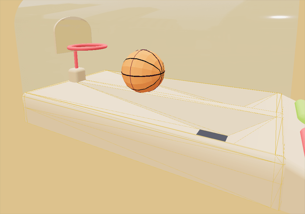 Screenshot of our table with trimesh collider